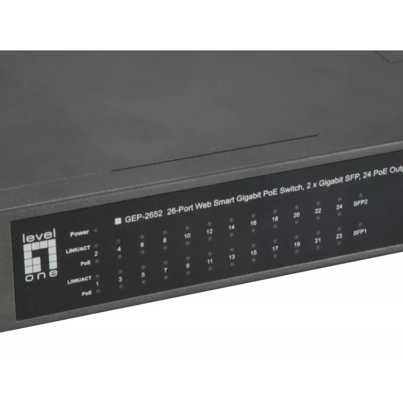 LevelOne GEP-2652 Switch de Rede Gerido L2 Gigabit Ethernet (10/100/1000) Power over Ethernet (PoE) Cinzento