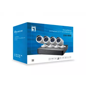 LevelOne DSK-8001 Conjunto de Videovigilância Com Fios 8 Canais