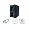 LevelOne Switch Industrial Gerido L2 Plus de 20 Portas, 8 x 1GbE RJ45, 8 x 1GbE SFP, 4 x 1/2.5/10GbE SFP+, Calha DIN, -40°C a 80°C