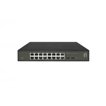 LevelOne Hilbert Switch Smart Lite Gigabit de 18 Portas, 16 x Gigabit RJ45, 2 x Gigabit SFP