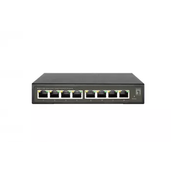 LevelOne Hilbert Switch Smart Lite PoE Gigabit de 8 Portas, 802.3at/af PoE, 8 Saídas PoE, Orçamento PoE de 112,8W