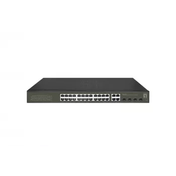 Switch Gerido LevelOne Hilbert PoE Gigabit de 28 Portas