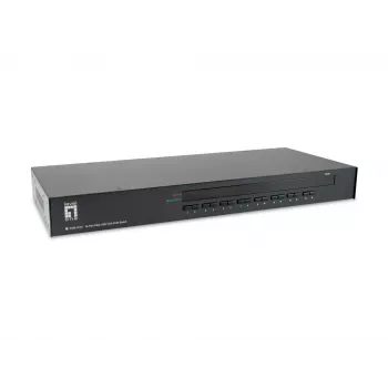 LevelOne Switch KVM PS/2-USB VGA 16 Portas, 2048 x 1536 píxeis, Montagem em rack, 1U, Preto