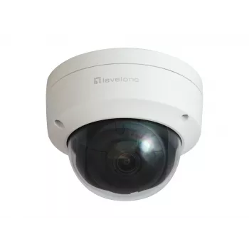 Câmara IP de rede fixa dome LevelOne GEMINI, 2 Megapixéis, H.265, à prova de vandalismo, 802.3af PoE, Interior/Exterior