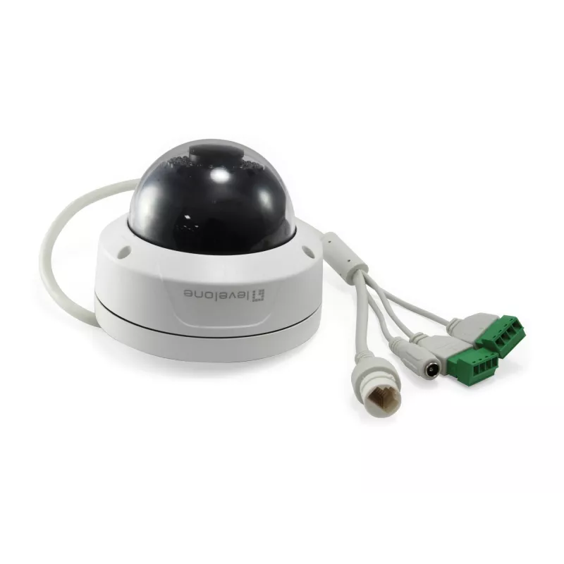 Câmara IP de rede fixa dome LevelOne GEMINI, 2 Megapixéis, H.265, à prova de vandalismo, 802.3af PoE, Interior/Exterior