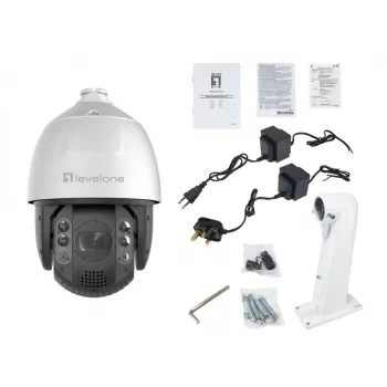 Câmara IP PTZ LevelOne FCS-4072 GEMINI, 4 MP, zoom 32x, H.265, IR 200 m, Interior/Exterior