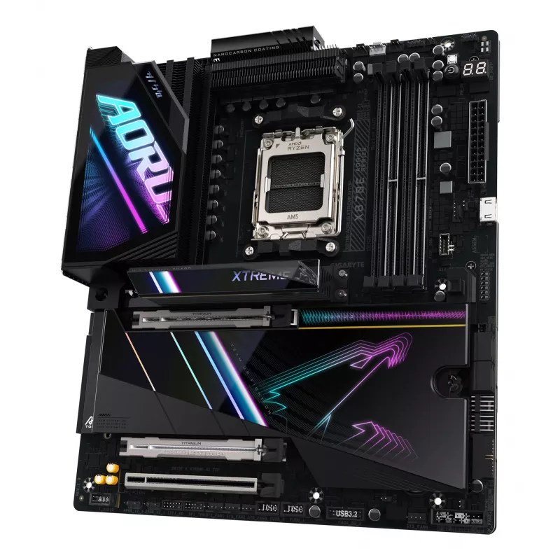 Placa-mãe GIGABYTE X870E AORUS XTREME AI TOP - Suporta CPUs AMD Ryzen Série 9000, VRM 18+2+2 fases, até 8800MHz DDR5 (OC), 1xPCIe 5.0 M.2 + 3xPCIe 4.0 M.2, WI-FI 7, 10GbE LAN, USB 4