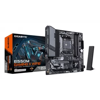 Placa-mãe GIGABYTE B550M GAMING X WIFI6 - CPUs AMD Ryzen 5000, VRM 5+3 fases, até 3200 MHz DDR4, 1xPCIe 4.0 + 1xPCIe 3.0 M.2, Wi-Fi 6, 1GbE LAN, USB 3.2 Gen 1