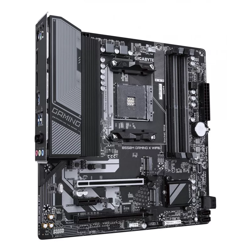 Placa-mãe GIGABYTE B550M GAMING X WIFI6 - CPUs AMD Ryzen 5000, VRM 5+3 fases, até 3200 MHz DDR4, 1xPCIe 4.0 + 1xPCIe 3.0 M.2, Wi-Fi 6, 1GbE LAN, USB 3.2 Gen 1