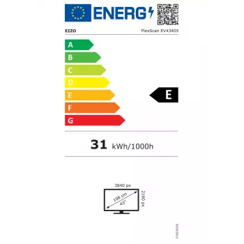 Monitor de computador EIZO FlexScan EV4340X-WT 108 cm (42,5 polegadas) 3840 x 2160 píxeis 4K Ultra HD LCD branco