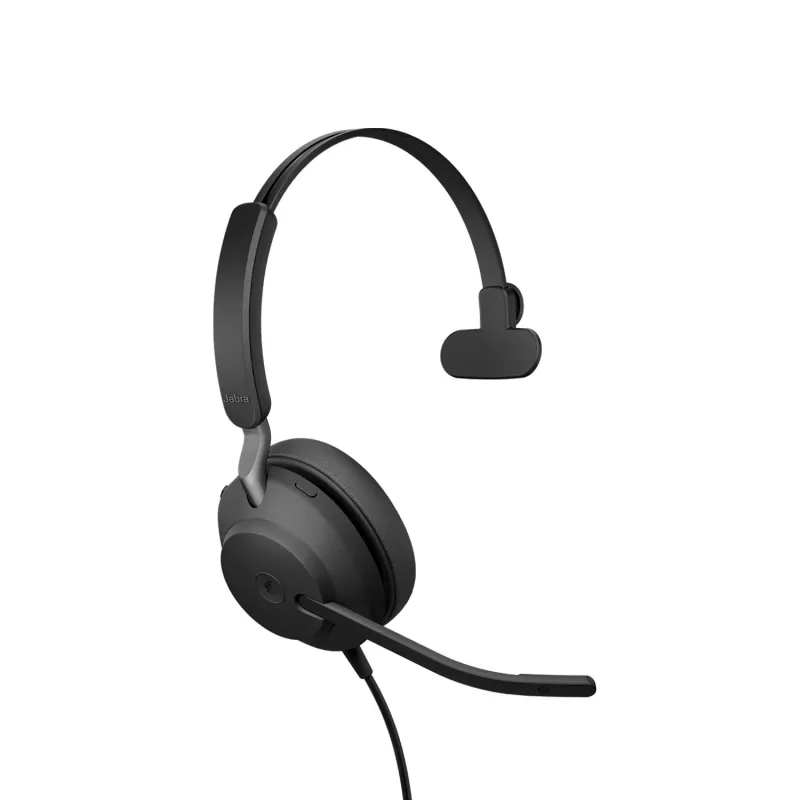 Headset Jabra Evolve2 40 SE com fios USB Type-C / USB-A, supra-aural, arco, 20–20000 Hz, 113 g, preto