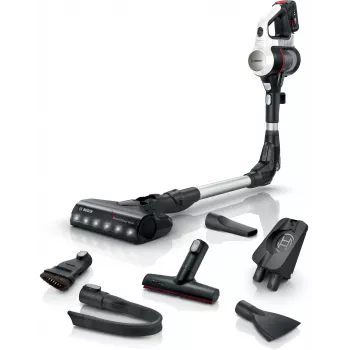 Aspirador vertical/vassoura elétrica Bosch BSS711W bateria seco sem saco 0,3 l preto, prateado, branco