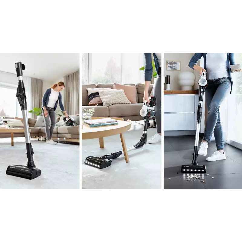 Aspirador vertical/vassoura elétrica Bosch BSS711W bateria seco sem saco 0,3 l preto, prateado, branco