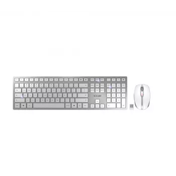CHERRY DW 9100 fino Teclado Rato incluído Universal RF Wireless + Bluetooth QWERTY Inglês dos EUA Prateado