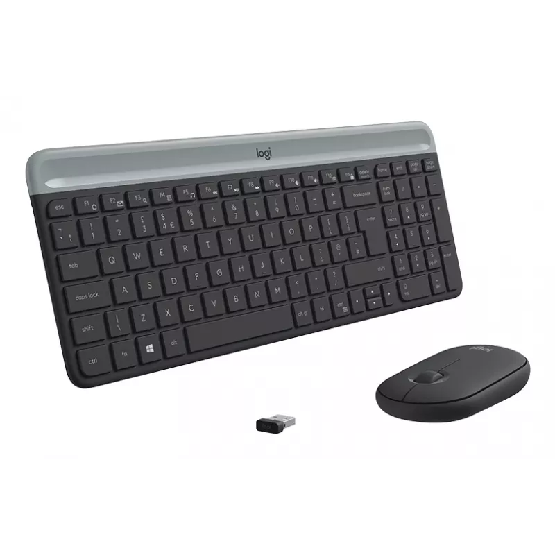 Conjunto teclado e rato sem fios fino LOGITECH Mk470 - Graphite - Azerty francês