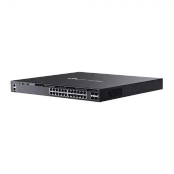 Switch gerido TP-Link Omada 24 portas Gigabit empilhável L3 com PoE+ e 4 slots 10G