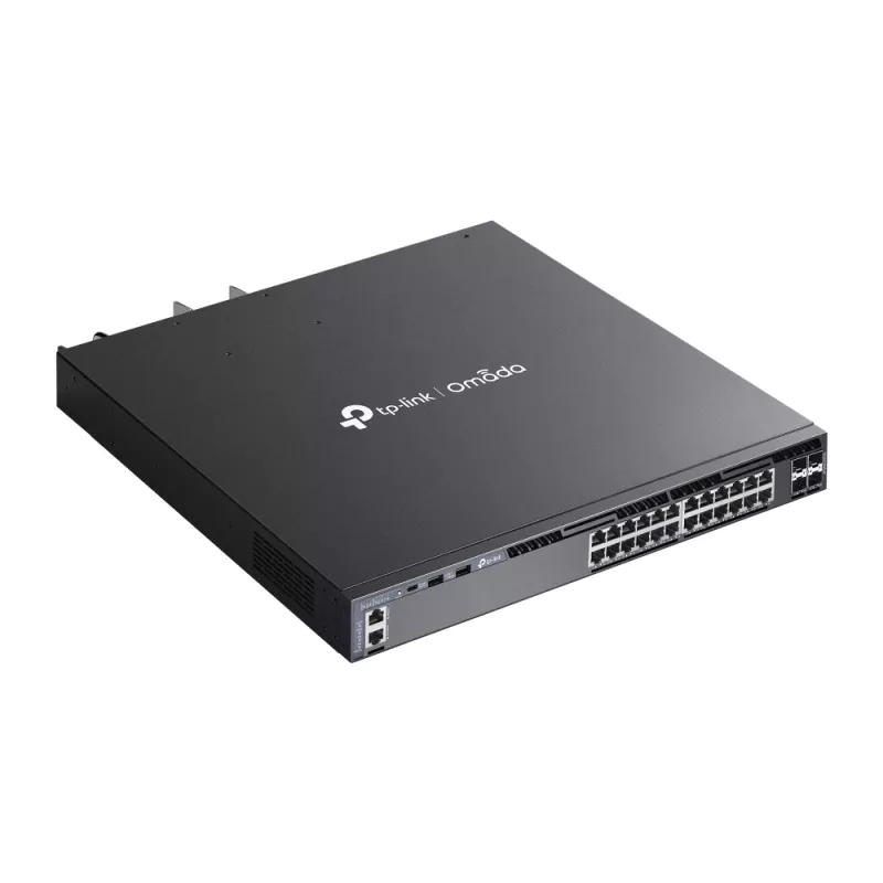 Switch gerido TP-Link Omada 24 portas Gigabit empilhável L3 com PoE+ e 4 slots 10G