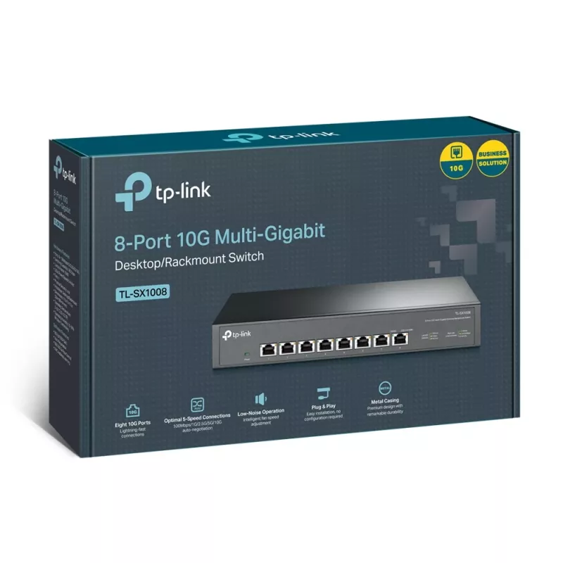 Switch não gerido TP-Link TL-SX1008 8 portas 10G para secretária/rack