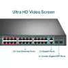 Switch não gerido TP-Link 24 portas 10/100Mbps + 2 portas Gigabit PoE+