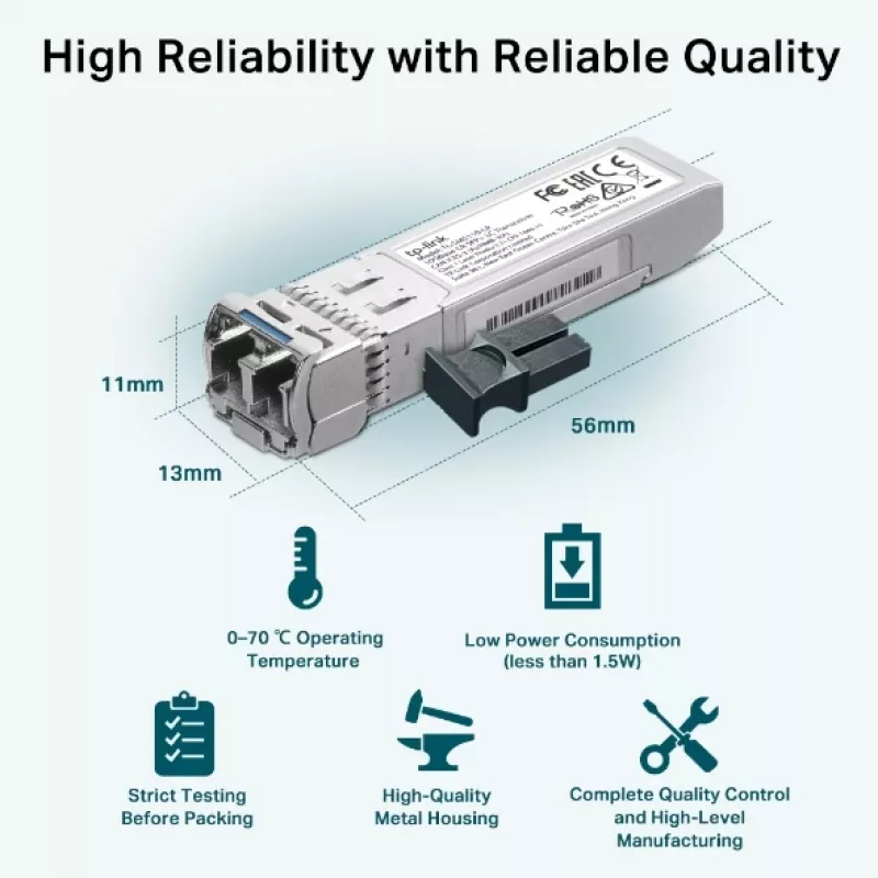 Módulo transceptor de rede TP-Link SM5110-LR fibra ótica 10000 Mbit/s SFP+ 1310 nm