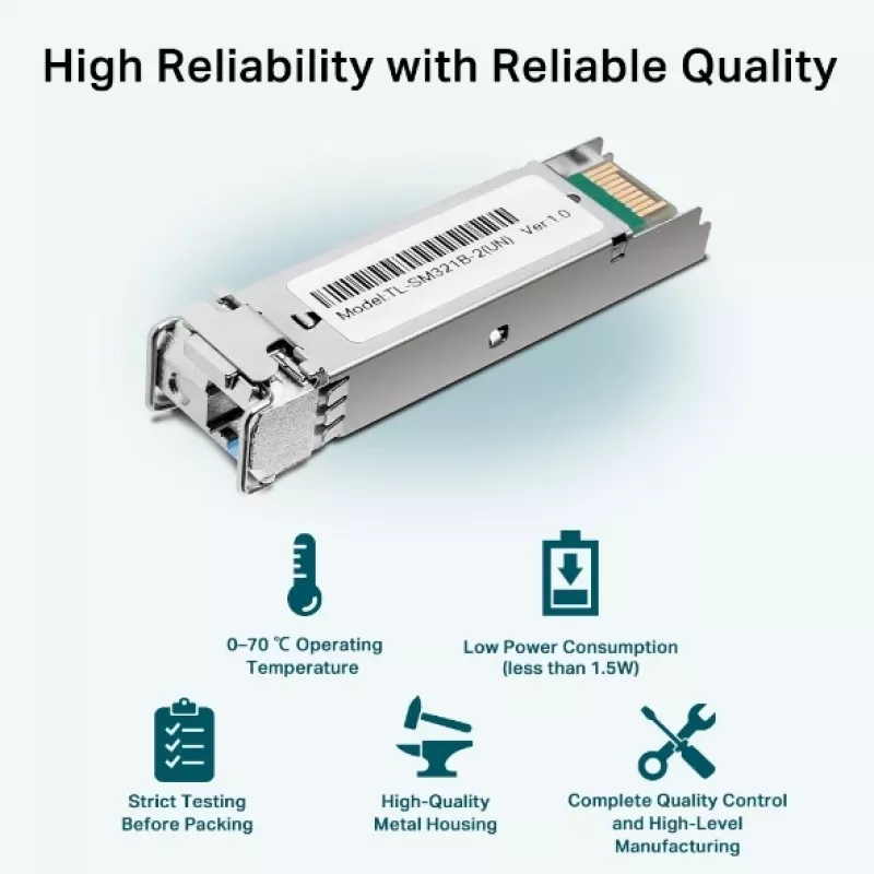 Módulo SFP TP-Link Gigabit Single-Mode WDM Bi-Directional, fibra ótica, 1250 Mbit/s, SFP, LC, 9/125 µm, BX