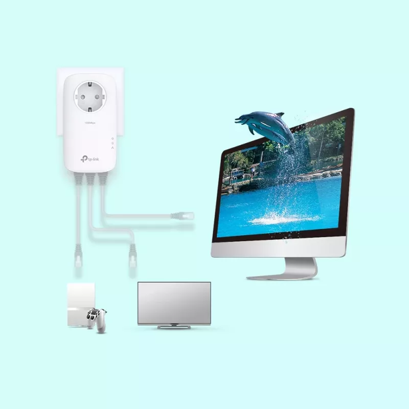 Adaptador de rede PowerLine TP-Link TL-PA8033P KIT 1300 Mbit/s Ethernet LAN branco 2 unid.