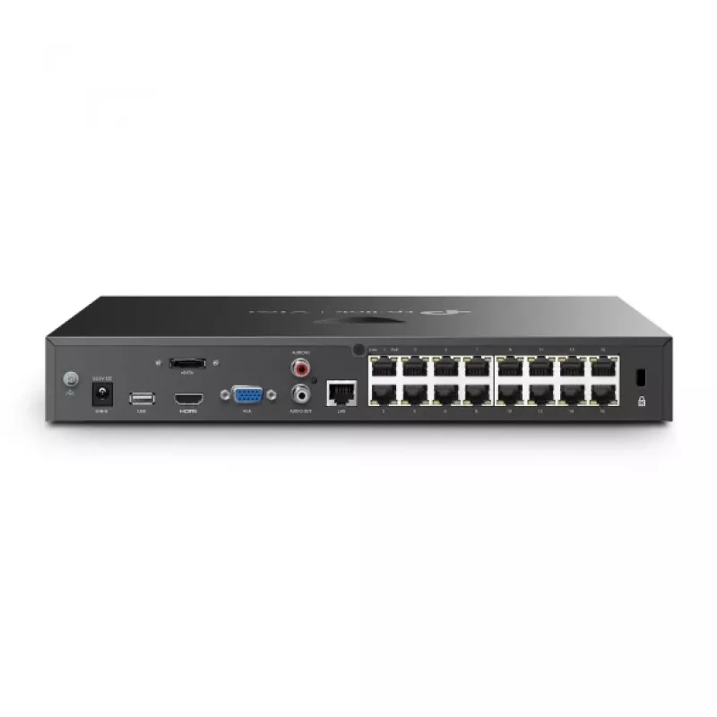 Gravador de vídeo em rede TP-Link VIGI NVR 16 canais PoE+, disco HDD 4 TB, 16× entrada 3840×2160, 30W PoE por porta