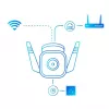 Câmara de segurança Wi-Fi para exterior TP-Link Tapo, câmara de segurança IP, exterior, com fios e sem fios, Amazon Alexa e Google Assistant, CE, teto/parede