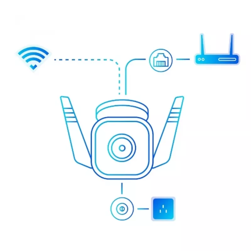 Câmara de segurança Wi-Fi para exterior TP-Link Tapo, câmara de segurança IP, exterior, com fios e sem fios, Amazon Alexa e Google Assistant, CE, teto/parede