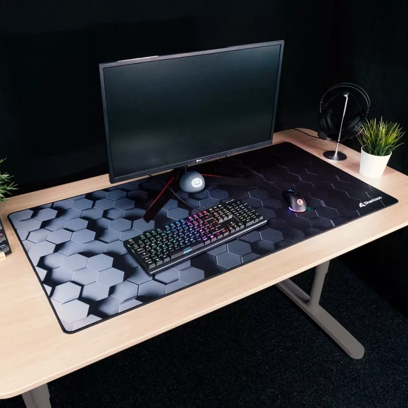 Tapete de rato Gaming SHARKOON - Sgp30 Big Hex - preto