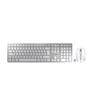 Teclado fino CHERRY DW 9100 com rato incluído universal RF Wireless + Bluetooth QWERTY UK inglês prateado