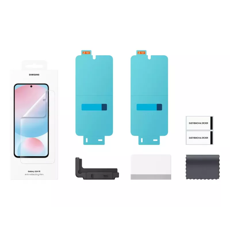 Película protetora de ecrã antirreflexo Samsung para S24 FE resistente a riscos transparente pack de 2