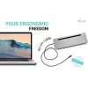 i-tec USB-C Metal Estação de acoplamento ergonómica 3x 4K + Power Delivery 100 W