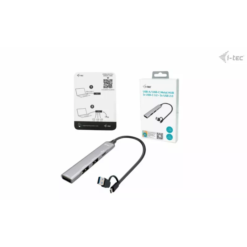 i-tec USB-C/USB-A HUB de metal 1x USB 3.0 + 3x USB 2.0