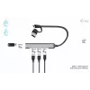 i-tec USB-C/USB-A HUB de metal 1x USB 3.0 + 3x USB 2.0