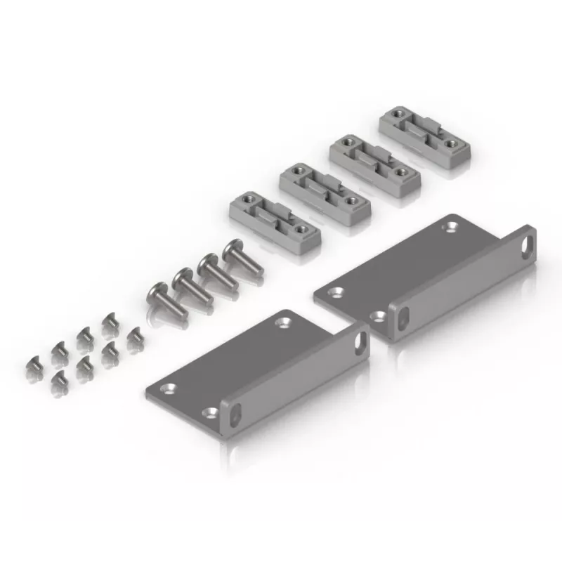 Conjunto de montagem Ubiquiti UACC-Rack-Ear-2U aço galvanizado cinzento