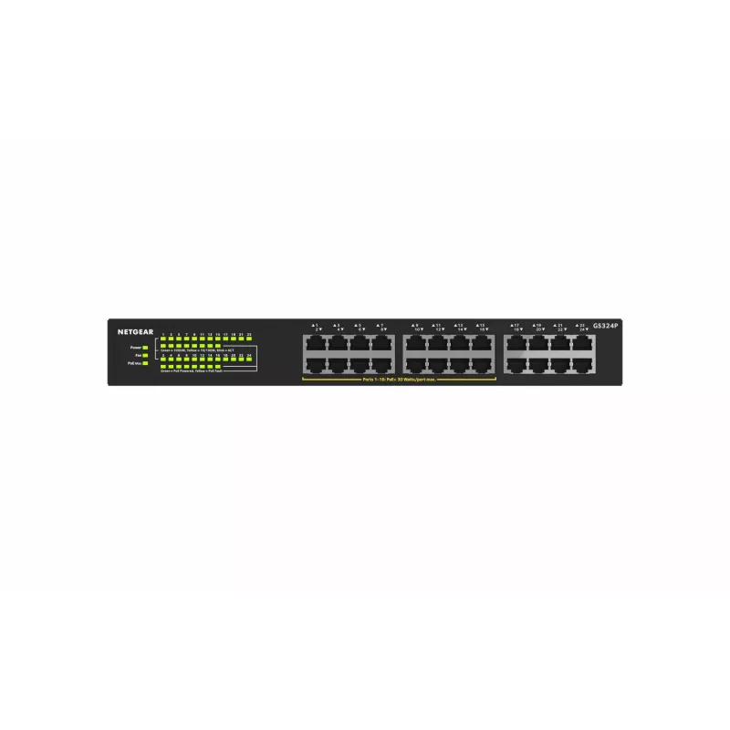 NETGEAR GS324P Não gerido Gigabit Ethernet (10/100/1000) Power over Ethernet (PoE) 1U preto