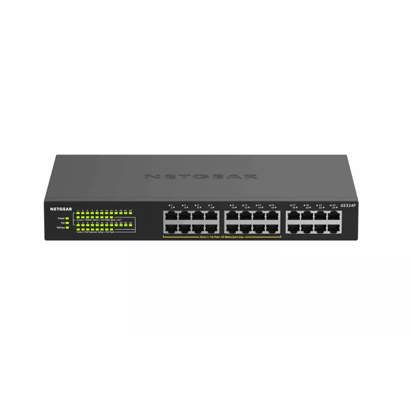 NETGEAR GS324P Não gerido Gigabit Ethernet (10/100/1000) Power over Ethernet (PoE) 1U preto