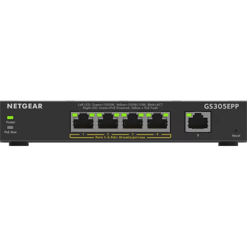 Switch Gerido NETGEAR 5 portas Gigabit Ethernet (GS305EPP)