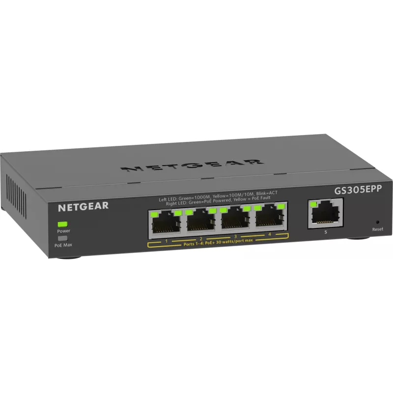 Switch Gerido NETGEAR 5 portas Gigabit Ethernet (GS305EPP)