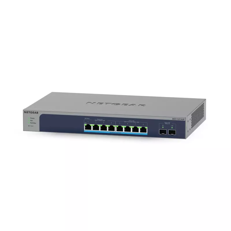 Switch de rede NETGEAR MS510TXUP Gerido L2/L3/L4 10G Ethernet (100/1000/10000) Power over Ethernet (PoE) cinzento, azul