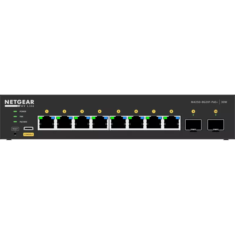 Switch gerido NETGEAR GSM4210PX 8x1G PoE+ 220W 2xSFP+