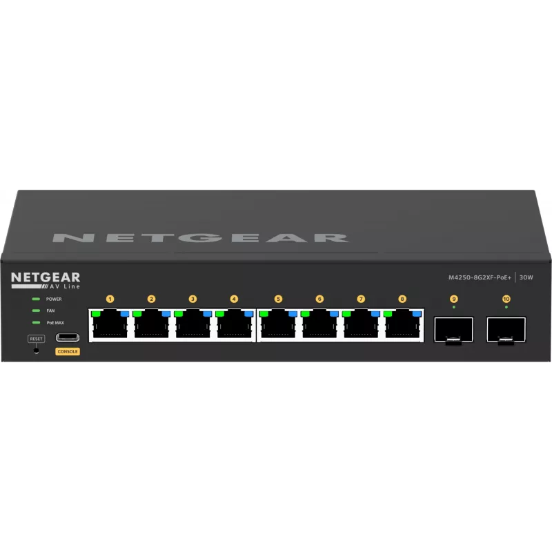 Switch gerido NETGEAR GSM4210PX 8x1G PoE+ 220W 2xSFP+