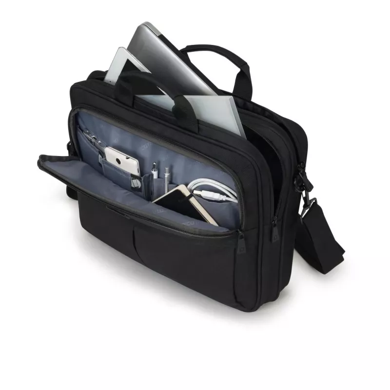 DICOTA Top Traveller Scale - Bolsa para portátil 14-15,6 polegadas - Preto / 600d PET reciclado