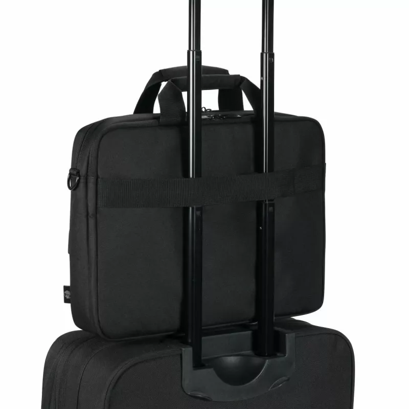 DICOTA Eco Top Traveller Core – Mala para portátil 13–14,1 polegadas – Preto / 300D 100% PET-poliéster reciclado