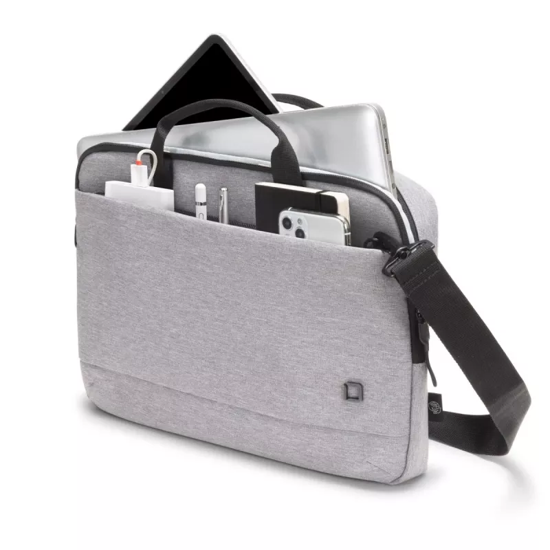 DICOTA slim Eco Motion - Mala para portátil 14-15.6in - Cinzento claro / 600d Rpe Poliéster