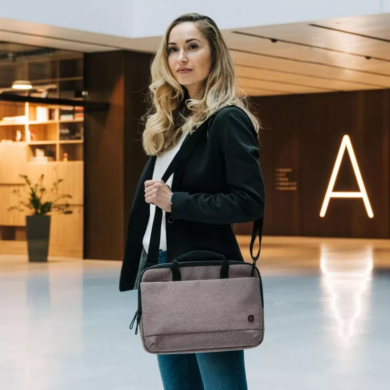 DICOTA slim Eco Motion - Mala para portátil 14-15.6in - Cinzento claro / 600d Rpe Poliéster