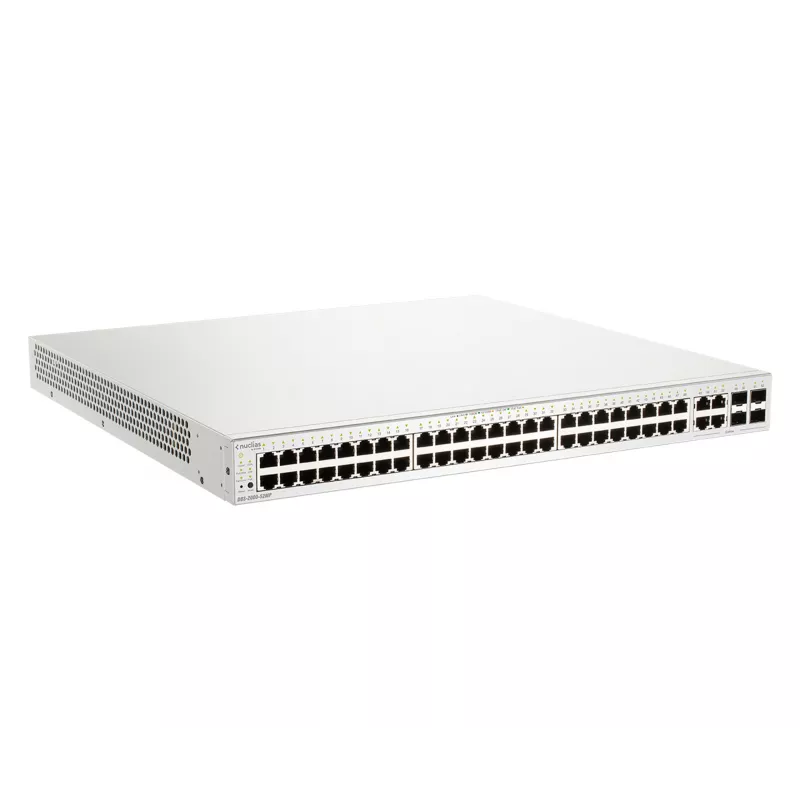 Switch gerido D-Link 52 portas Gigabit PoE+ Nuclias Smart com 4x portas combo 1G, 370W