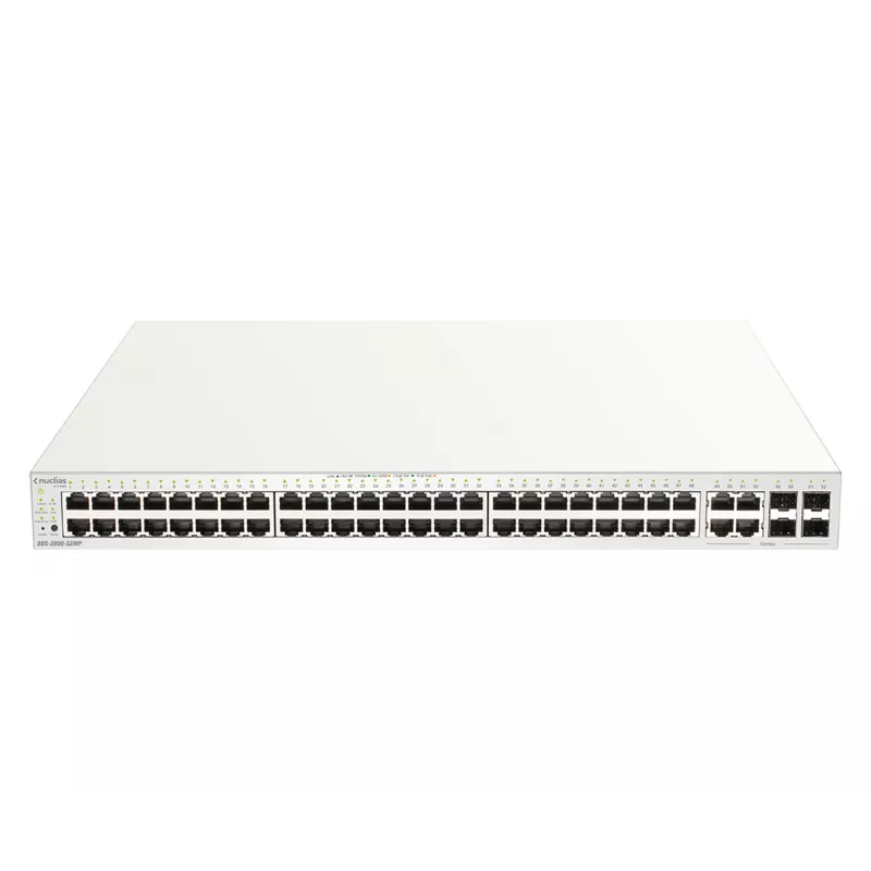 Switch gerido D-Link 52 portas Gigabit PoE+ Nuclias Smart com 4x portas combo 1G, 370W