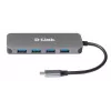 Hub USB D-Link DUB-2340 USB-C 4 portas USB 3.0 Power Delivery 60W